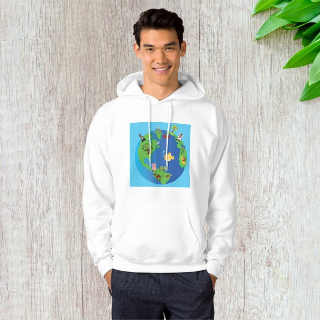 Tierweltkarte Niedliche Tierwelt - Illustration Hoodie (Von Creator hochgeladen)