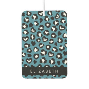 Tierwerbung, Blauer Leopard, Herz, Ihr Name Autolufterfrischer