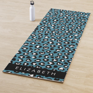 Tierwerbung, Blauer Leopard, Herz, Ihr Name Yogamatte