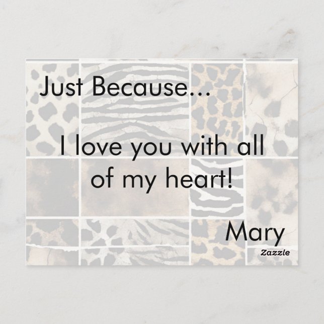 Tierwerbung - Postkarte (Rückseite)