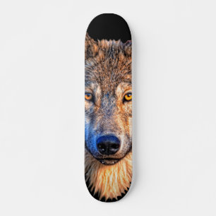 Tierwolf. Scary Grey Wolf head Skateboard