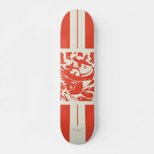 Tierzuchtskateboard Rot Skateboard