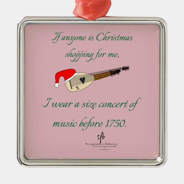 TIff Theorbo Weihnachts Shopping Premium Sq. Ornament Aus Metall (Vorne)