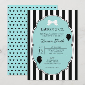 Tiffany and Co Baby Shower Herz-Einladung Einladung