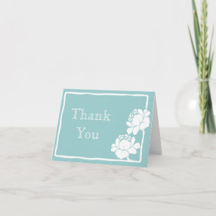 Tiffany Aquamarin Damask Wedding Vielen Dank Dankeskarte