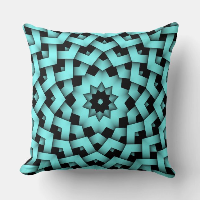 Tiffany Baby Blue Star Circle Petal Pattern Pillow Kissen (Vorderseite)
