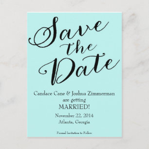 Tiffany Blau Save the Date Ankündigungspostkarte