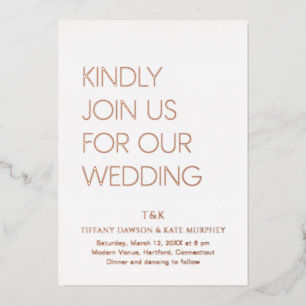 Tiffany Bold Moderne Hochzeit Folieneinladung