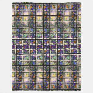 Tiffany-Buntglas Clematis Blumen Fleecedecke
