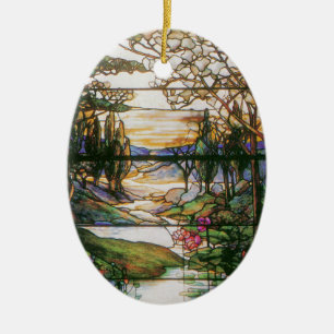 Tiffany-Buntglas-Naturschmuck Keramik Ornament