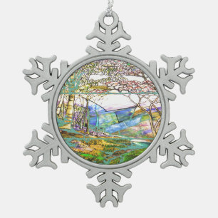Tiffany-Buntglas-Schneeflocken-Ornament Schneeflocken Zinn-Ornament
