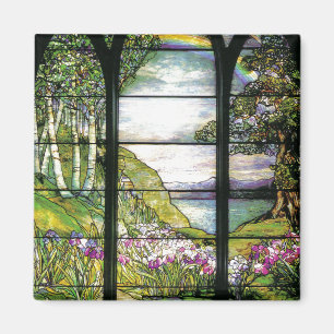 Tiffany-Buntglas-Schwertlilien-Blumen Floral Magnet