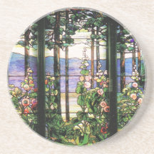 Tiffany-Buntglasfenster Stockrosen Kunst