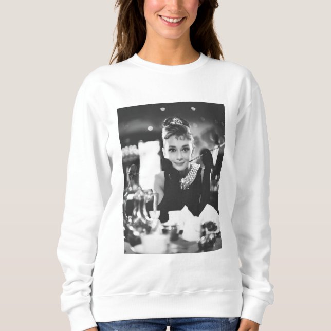 Tiffany Frühstück - Weiß-Pullover für Damen Sweatshirt (Vorderseite)