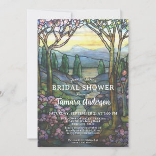 Tiffany Glas Berge & Strom Junggesellinnenabschied Einladung