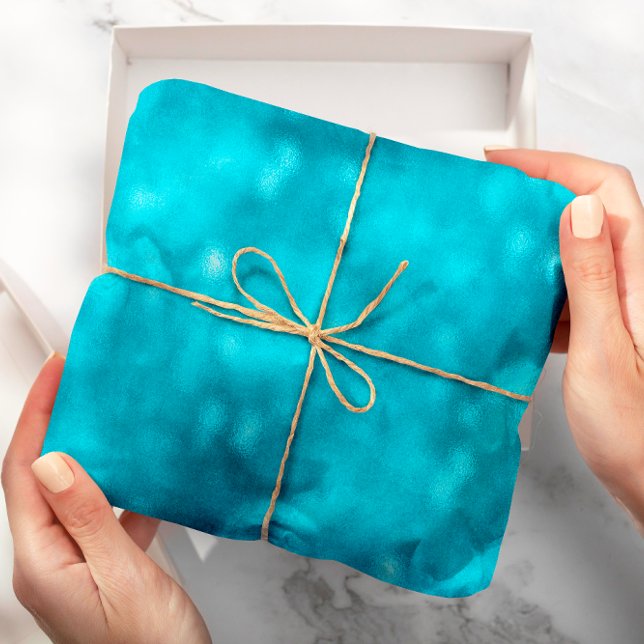 Tiffany Glitzer Aqua Ocean Türkis Glam Glass Geschenkpapier (Tiffany Glitter Aqua Ocean Turquoise Glam Glass Wrapping Paper)