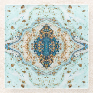 Tiffany Gold: Luxuriöser Marmor nahtlos Glasuntersetzer