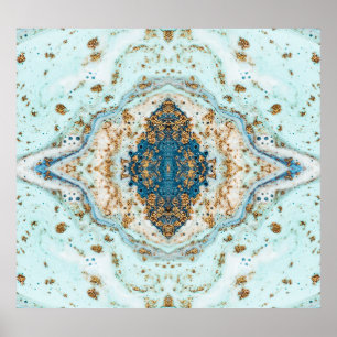 Tiffany Gold: Luxus Marmor Nahtlos Poster