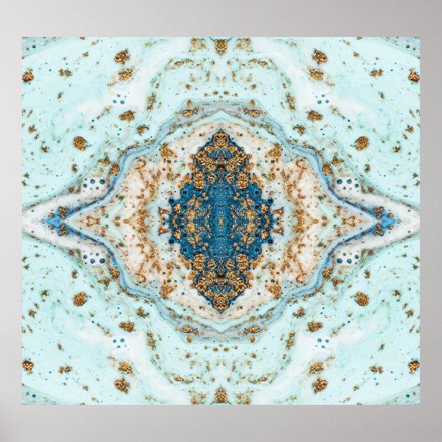 Tiffany Gold: Luxus Marmor Nahtlos Poster (Vorne)