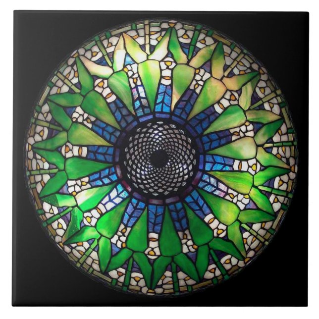 Tiffany grüne Keramikfliese (Vorderseite)