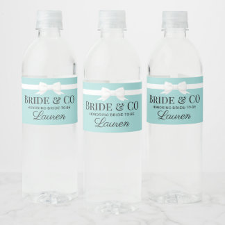 Tiffany Inspired Bride & Co Getränkflaschenetikett Wasserflaschenetikett