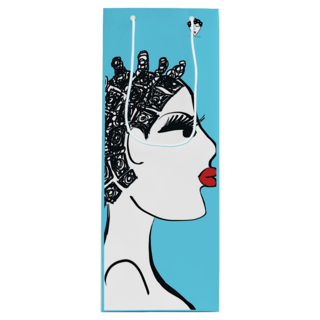 Tiffany Knospen Weinbeutel Geschenktüte Für Weinflaschen (Vorderseite)