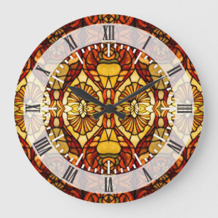 Tiffany Lamp Symmetry Große Wanduhr