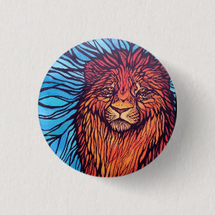 Tiffany-Löwe-Malerei Button
