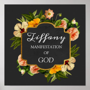 Tiffany Name Bedeutung Royal Floral Geburtstag Min Poster