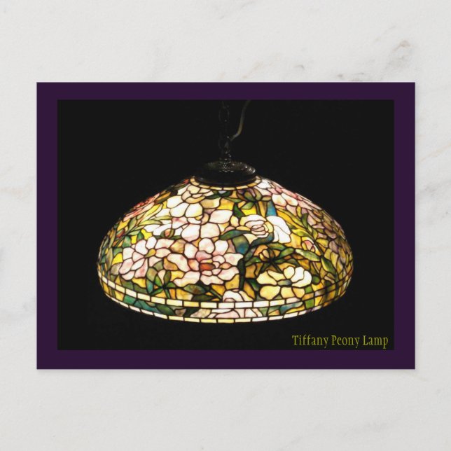 Tiffany Peony Lamp Postkarte (Vorderseite)