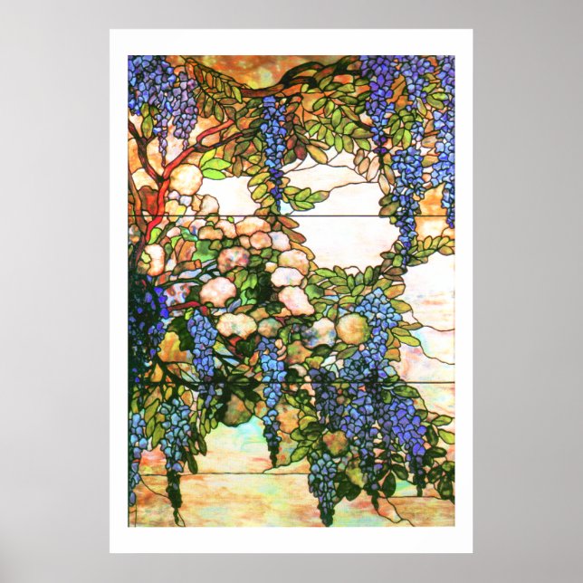 Tiffany Stected Glass Wisteria Print Poster (Vorne)