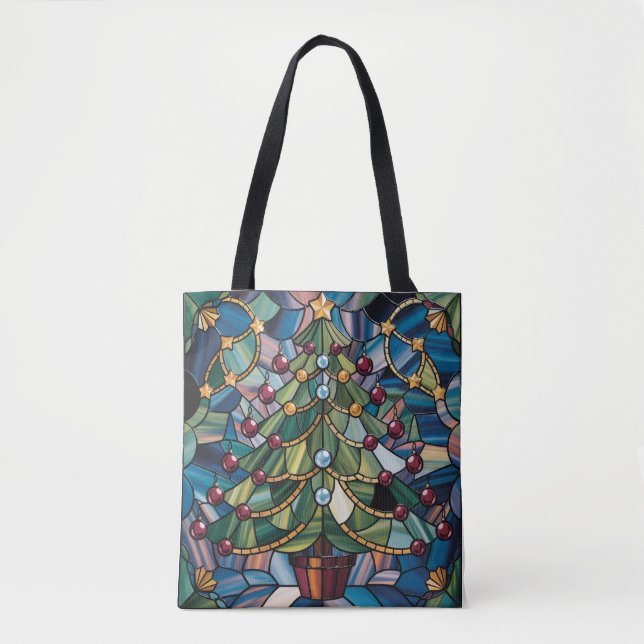 Tiffany-Stil-Buntglas-Weihnachtsbaum (Vorderseite)