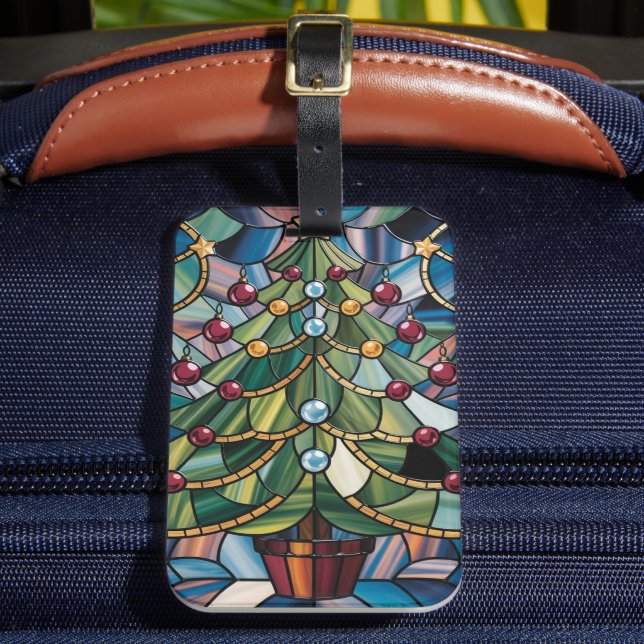 Tiffany-Stil-Buntglas-Weihnachtsbaum Gepäckanhänger (Vorderseite Insitu 2)