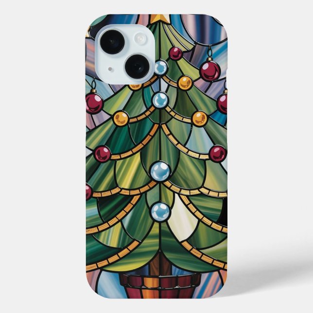 Tiffany-Style Stained Glass Christmas Tree Case-Mate iPhone Hülle (Rückseite)