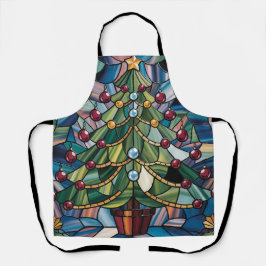 Tiffany-Style Stained Glass Christmas Tree Schürze