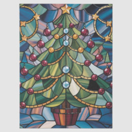 Tiffany-Style Stained Glass Christmas Tree Seidenpapier
