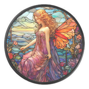 Tiffany Style verkleidetes Glas Magical Fairy Eishockey Puck