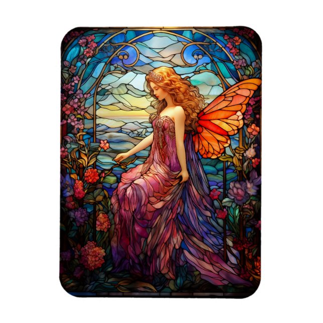 Tiffany Style verkleidetes Glas Magical Fairy Magnet (Vertikal)