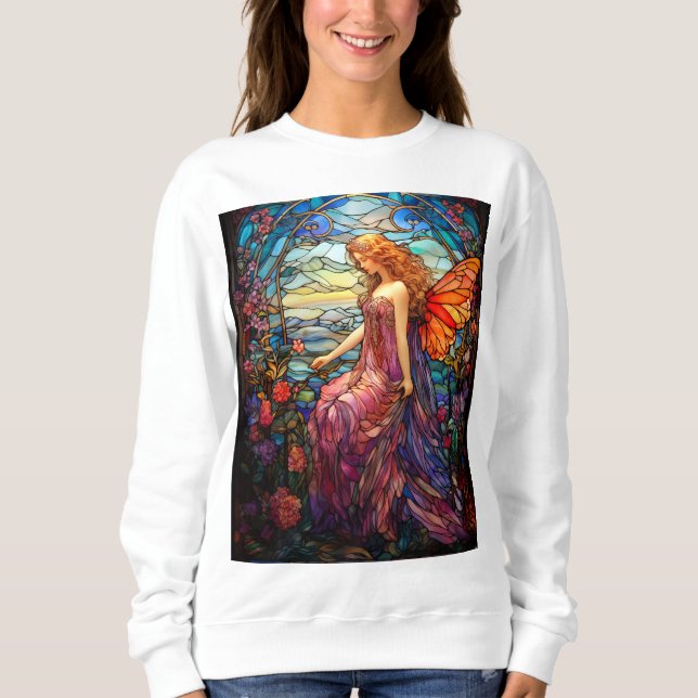 Tiffany Style verkleidetes Glas Magical Fairy Sweatshirt (Vorderseite)