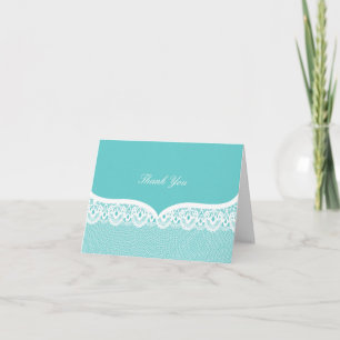 Tiffany Türkblaue Spitze Hochzeit Danksagungskarte Dankeskarte