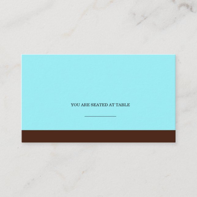 Tiffany und Brown Wedecards Platzkarte (Vorderseite)