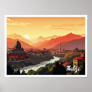 Tiflis Georgia Art Vintage Reise Poster