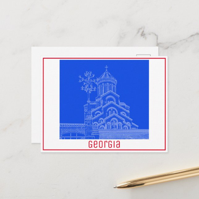 Tiflis Georgia City Sameba Architektur Postkarte (Vorderseite/Rückseite Beispiel)