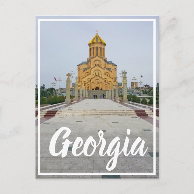 Tiflis Georgia Sameba Die Dreifaltigkeitskathedral Postkarte (Vorderseite)