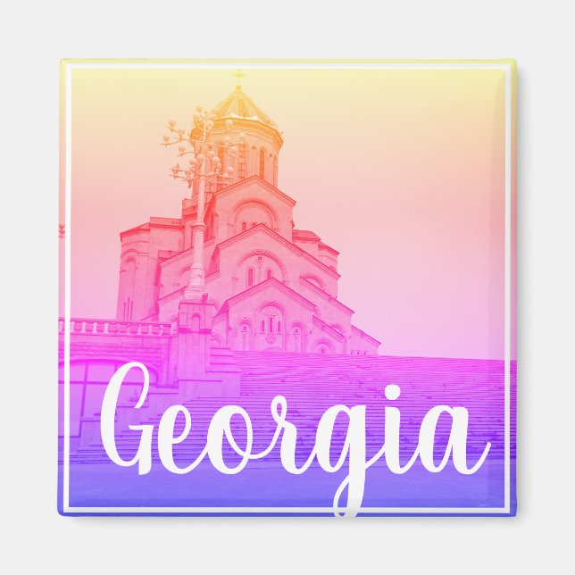 Tiflis Georgia Sameba Die Dreifaltigkeitskirche Magnet (Vorne)