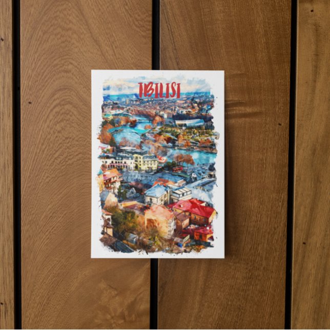 Tiflis Georgia Stadtansicht Postkarte (tbilisi georgia postcard)