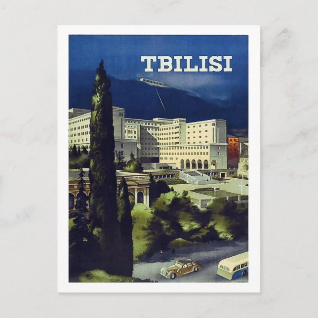 Tiflis, Georgien, Großstadt, Vintage-Postkarte Postkarte (Vorderseite)