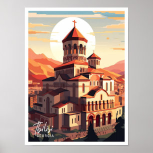 Tiflis Georgien Kunst Reise Ort Illustration Poster