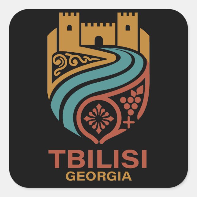 Tiflis Georgien Quadratischer Aufkleber (Vorderseite)