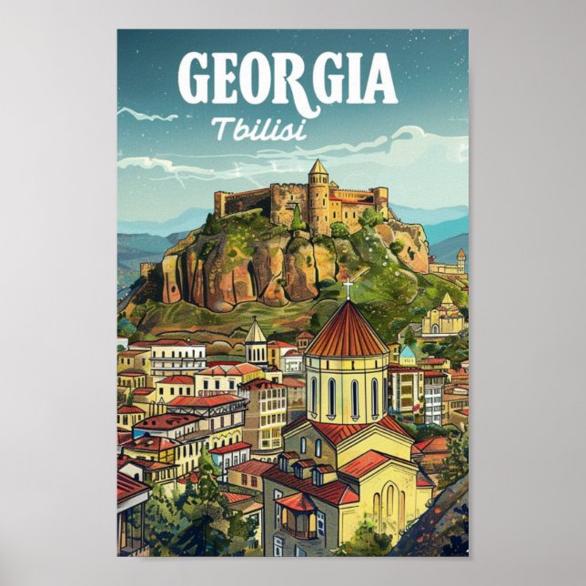 Tiflis Georgien Vintag Berühmter Reiseort Poster (Vorne)